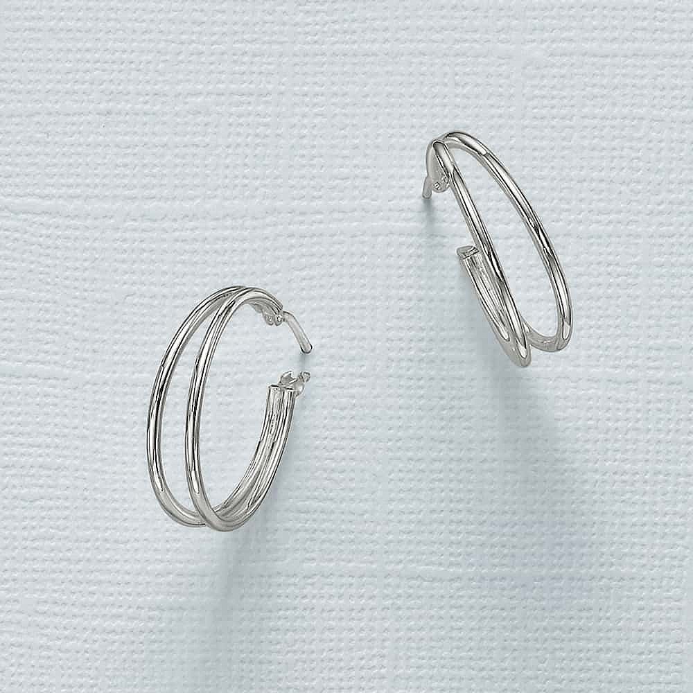 By My Side Silver Hoop Earrings