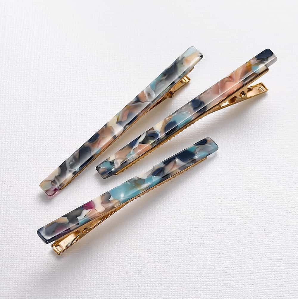 Marbled Medley Trio of Hair Slides