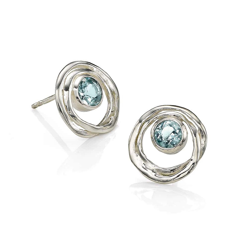 Truth Be Told Blue Topaz Stud Earrings