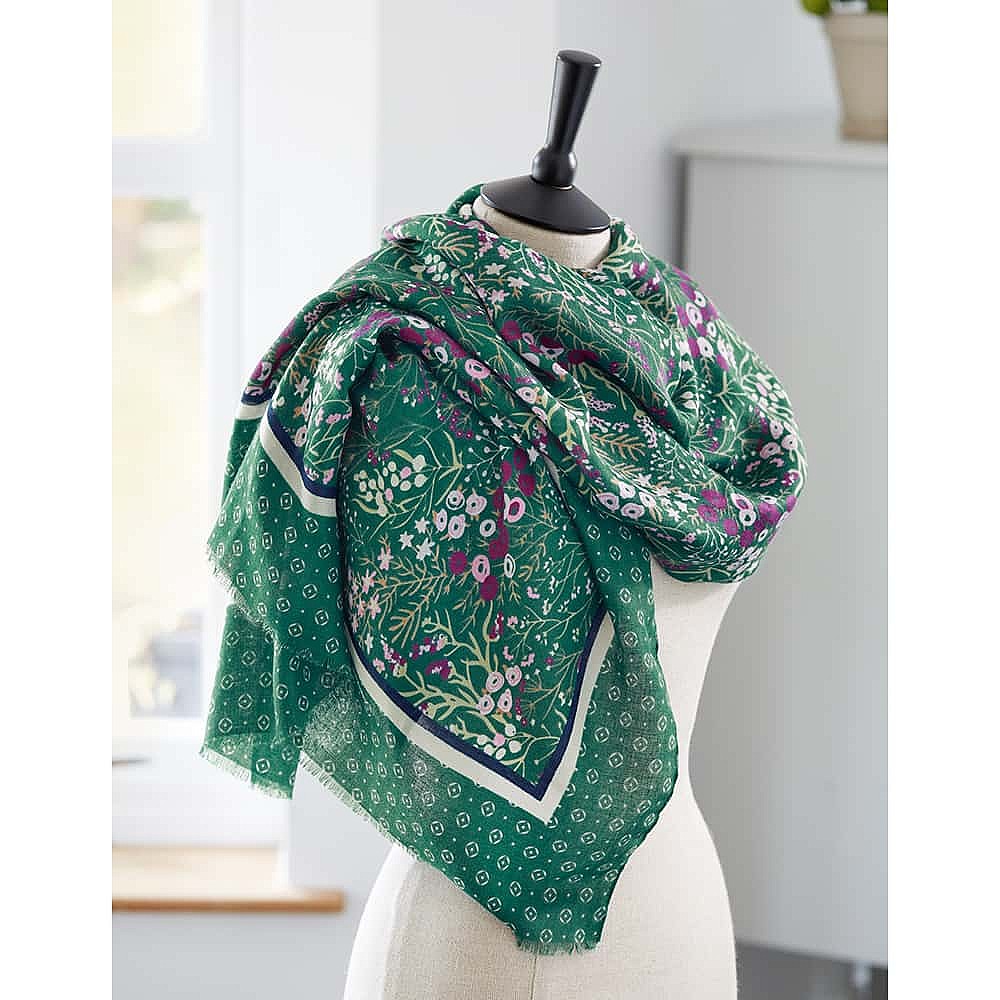 Between Blooms Green Scarf
