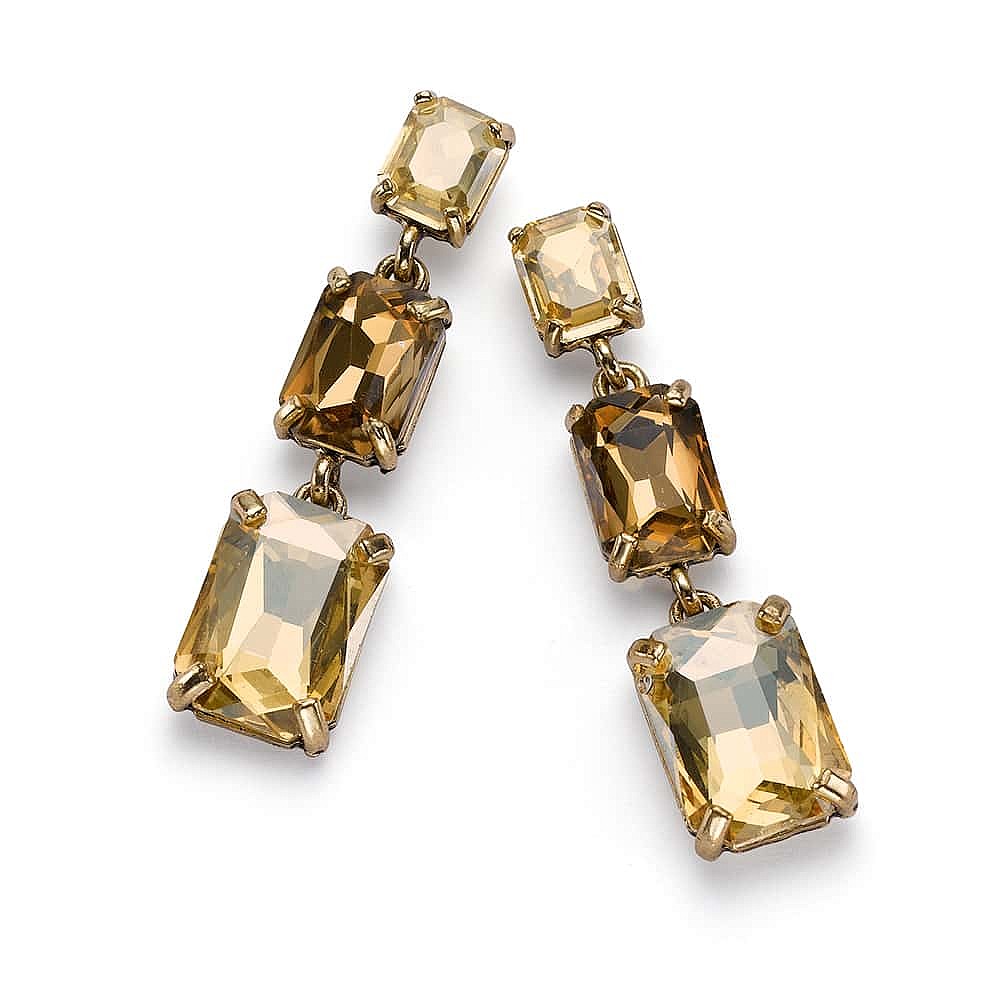 Champagne Shine Crystal Earrings