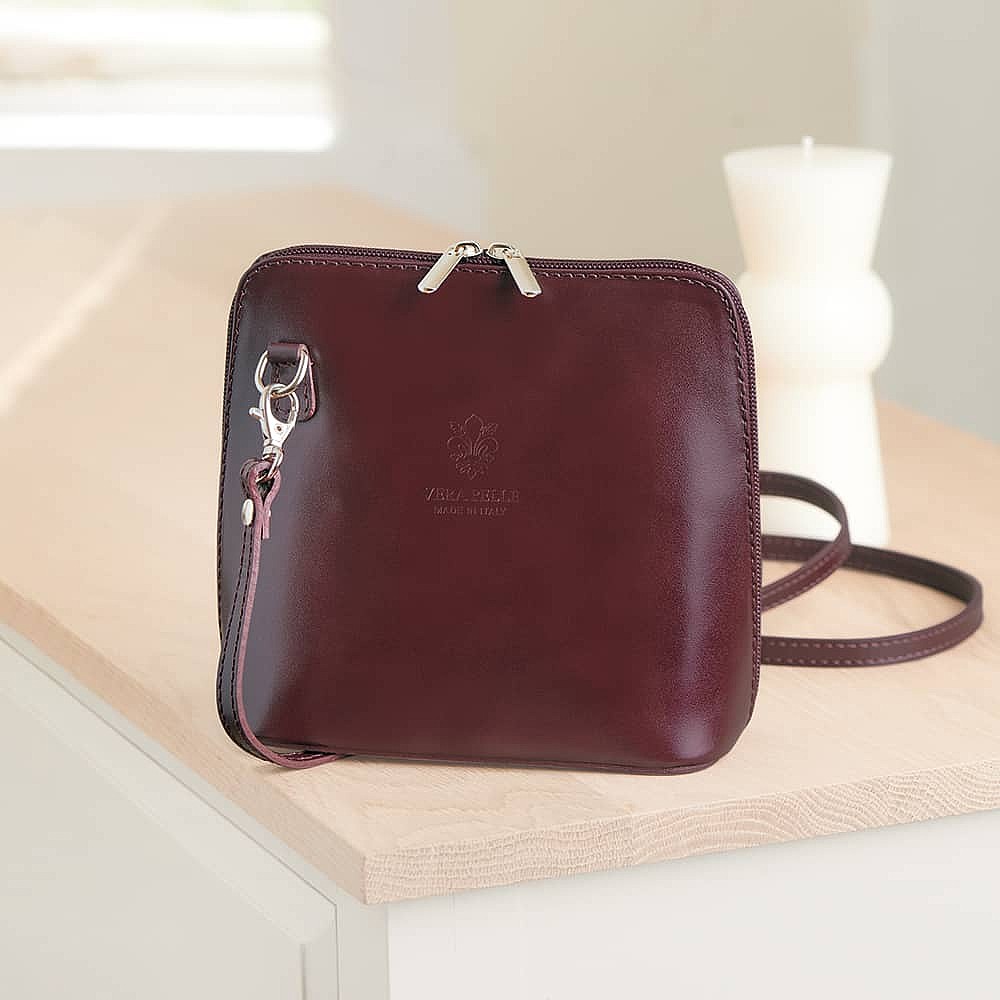 Mulled Wine Leather Cross-Body Bag