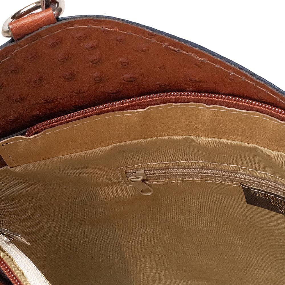 Open To Change Navy Leather Bag