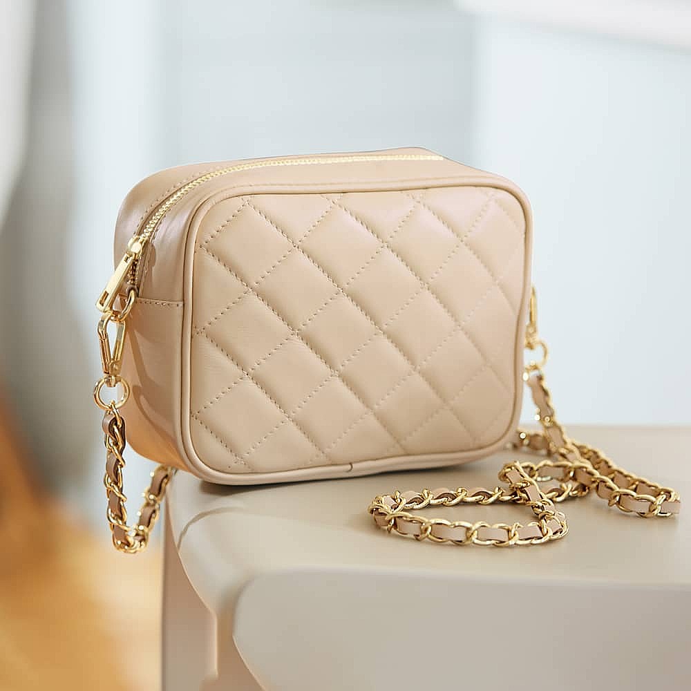 In The Detail Cream Leather Cross-Body Bag