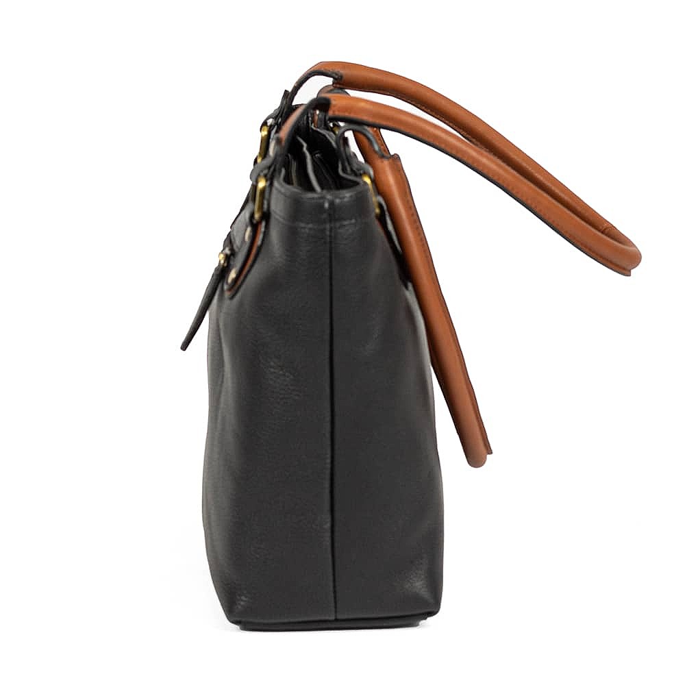Better In Black Leather Mini Tote Bag