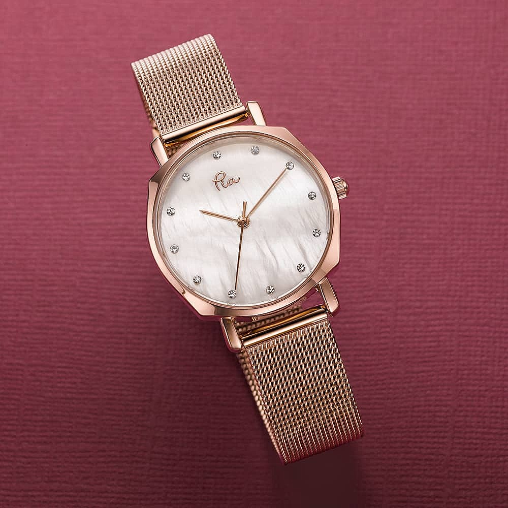 Round The Clock Rose Gold Watch