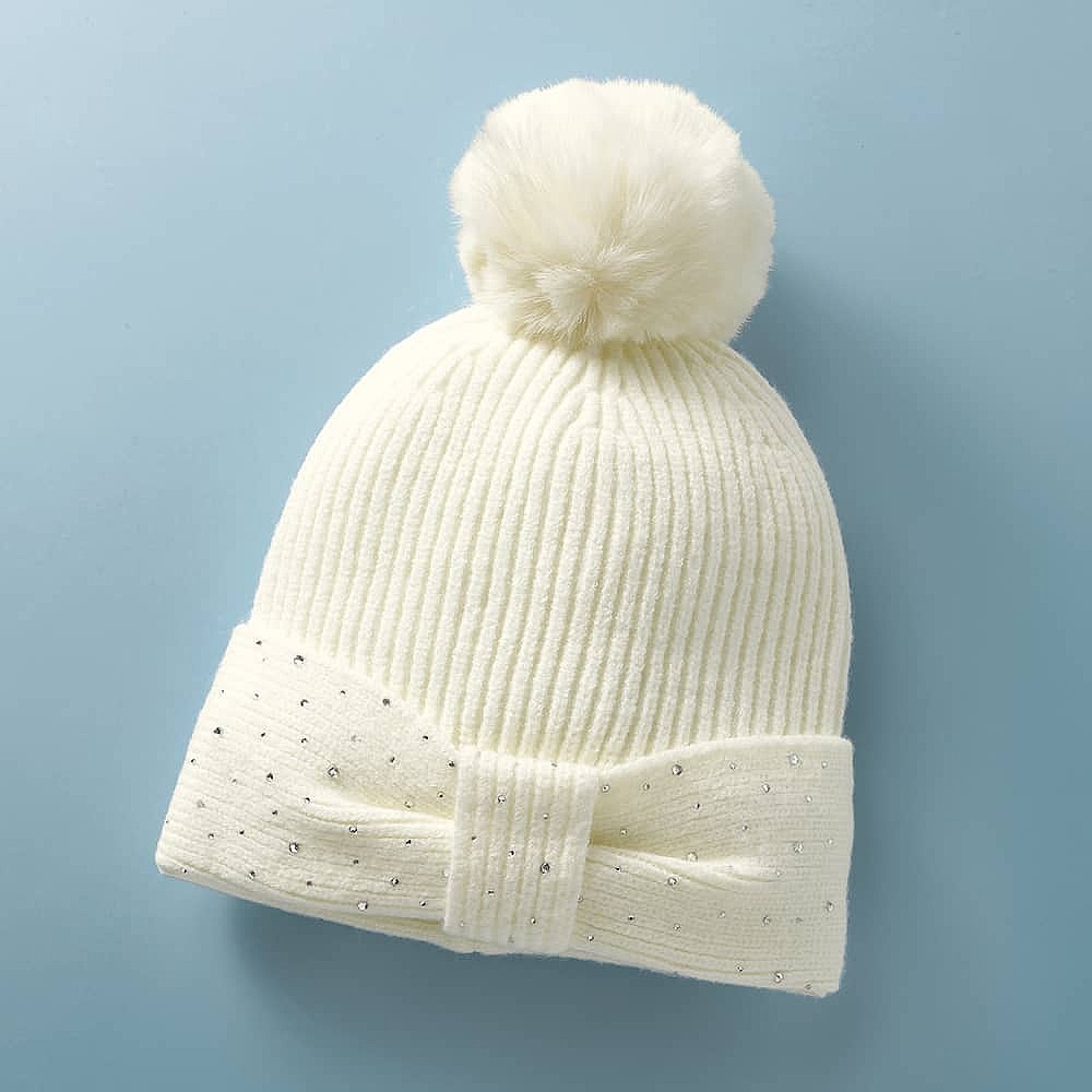 Glacial Glimmer Pompom Hat