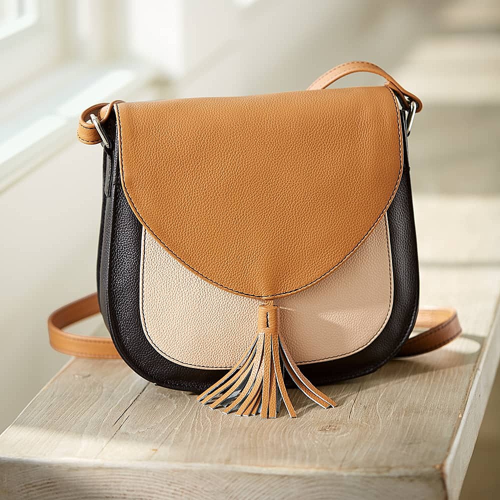 In The Mix Leather Saddle Bag