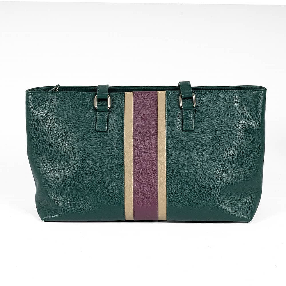 Between The Lines Leather Tote Bag