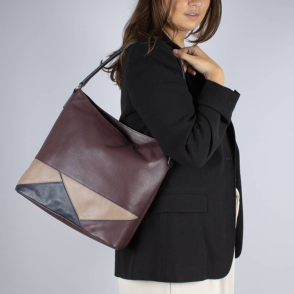 Perfect Angle Leather Shoulder Bag