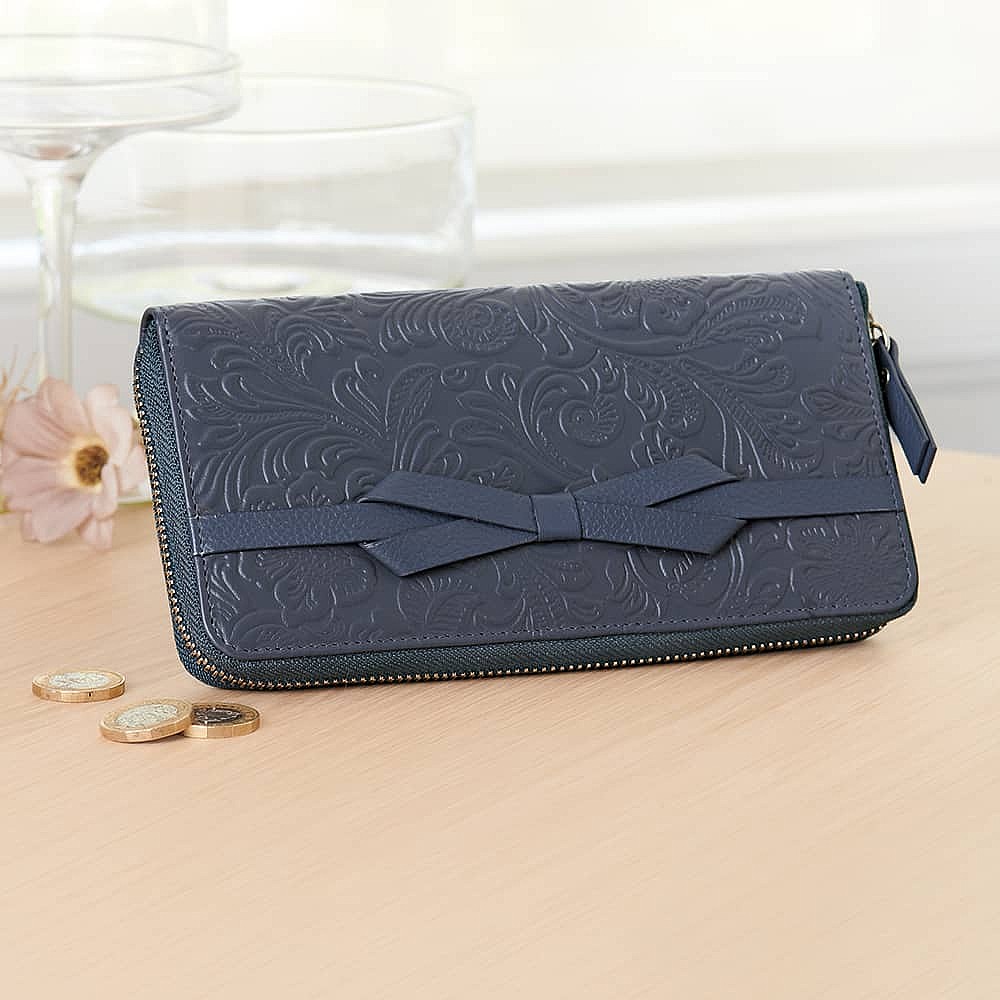 Delicately Denim Leather Purse