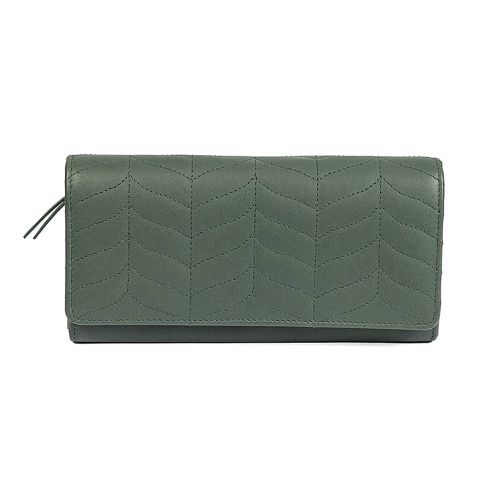 Poised In Petrol Leather Purse