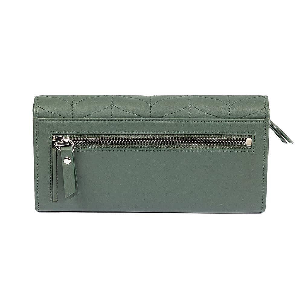 Poised In Petrol Leather Purse