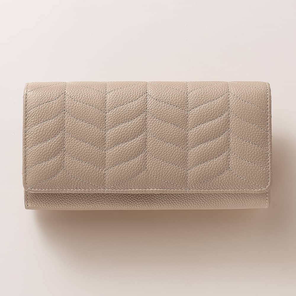Neatly Neutral Taupe Leather Purse