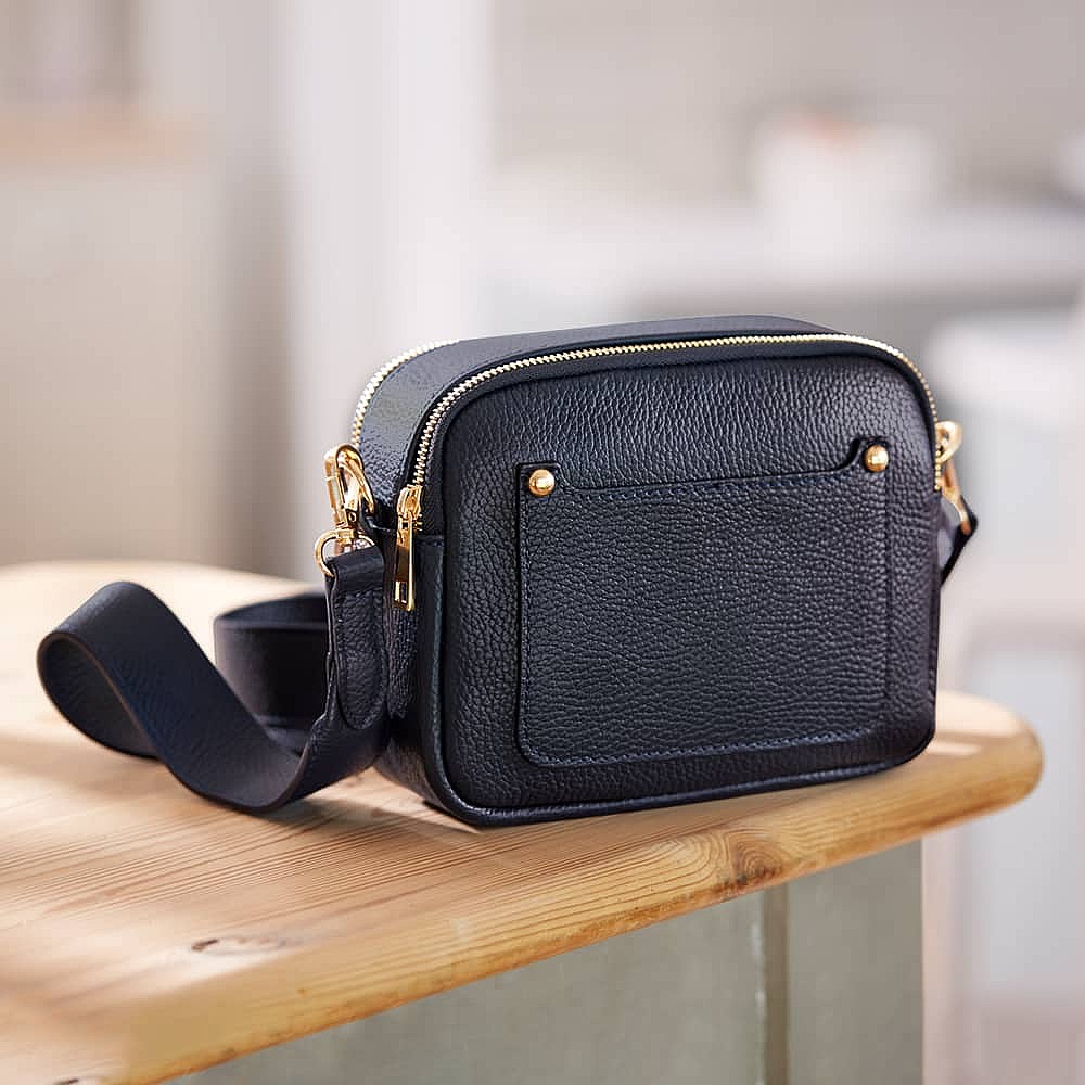 Never Fail In Navy Leather Bag