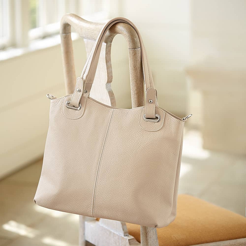 Perfectly Composed Cream Leather Bag