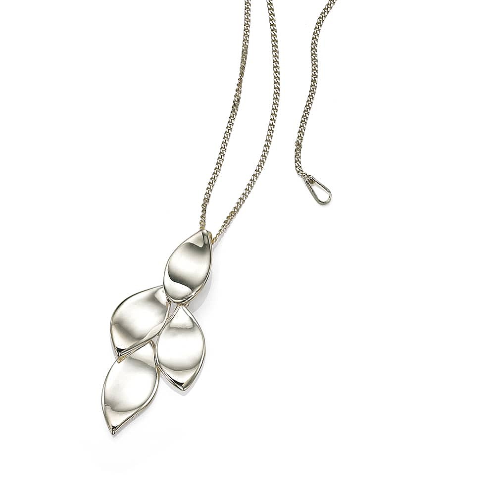 Polished Petals Silver Pendant