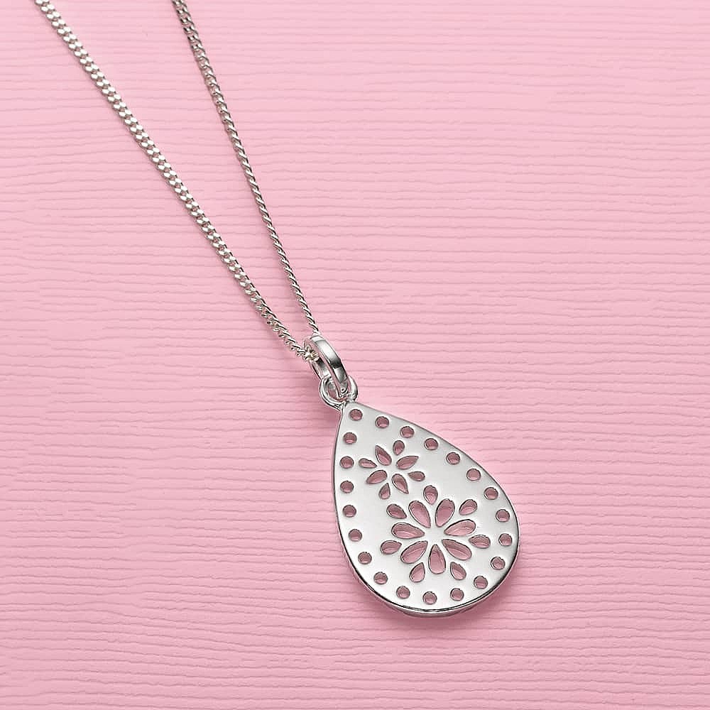 Punctuated Petals Silver Pendant