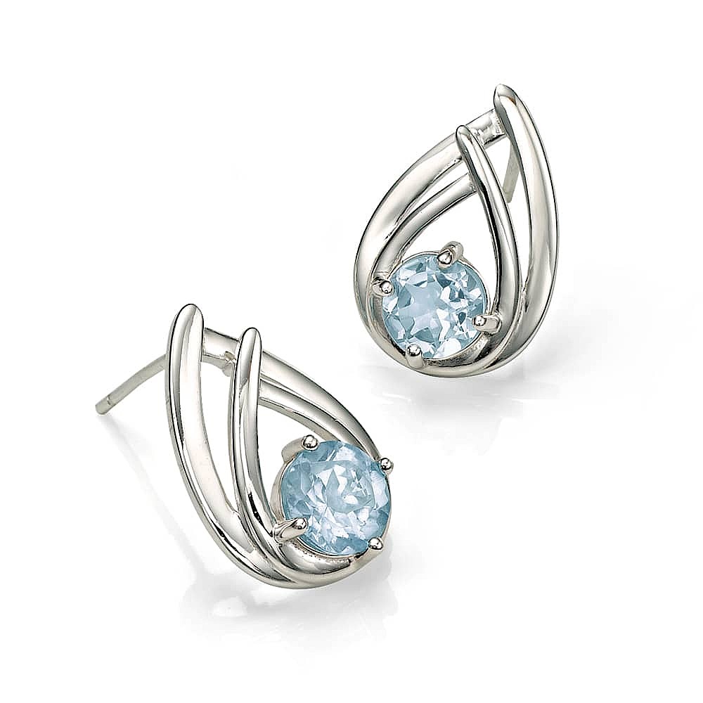 Point of Clarity Blue Topaz Stud Earrings