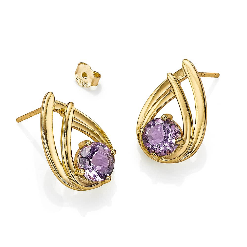 In The Know Amethyst Stud Earrings