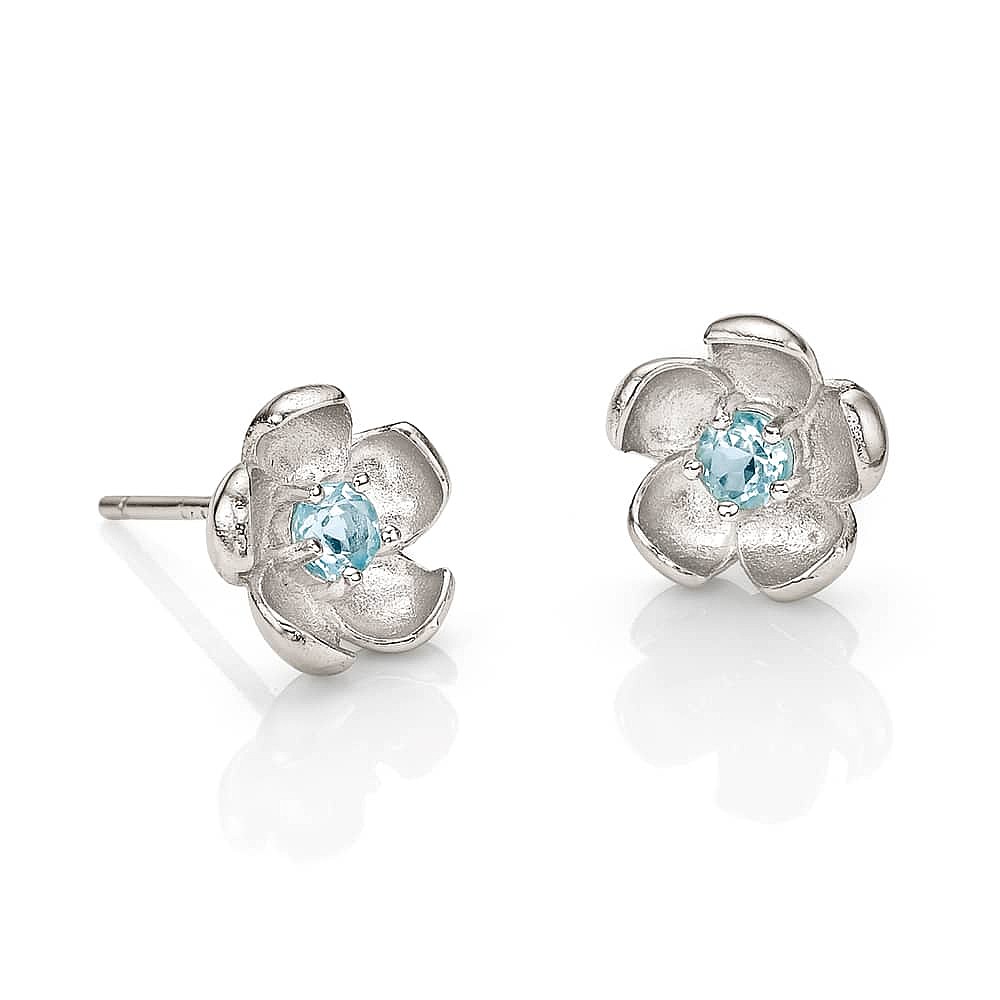 Loyalty Within Blue Topaz Stud Earrings