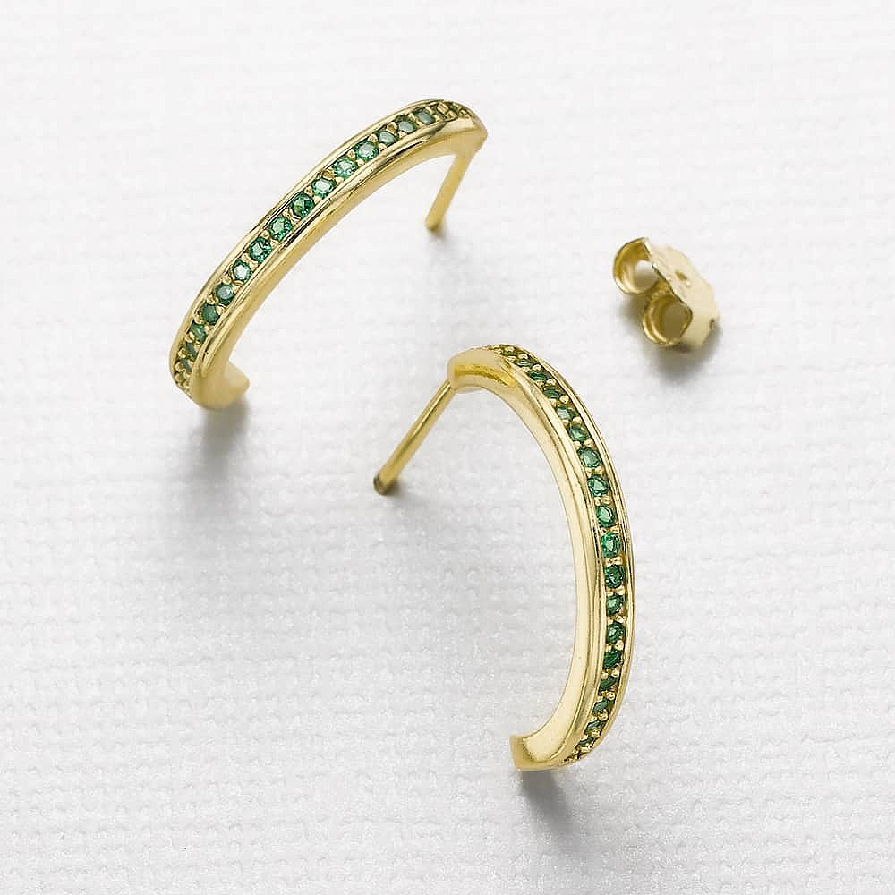 In The Groove Green Hoop Earrings