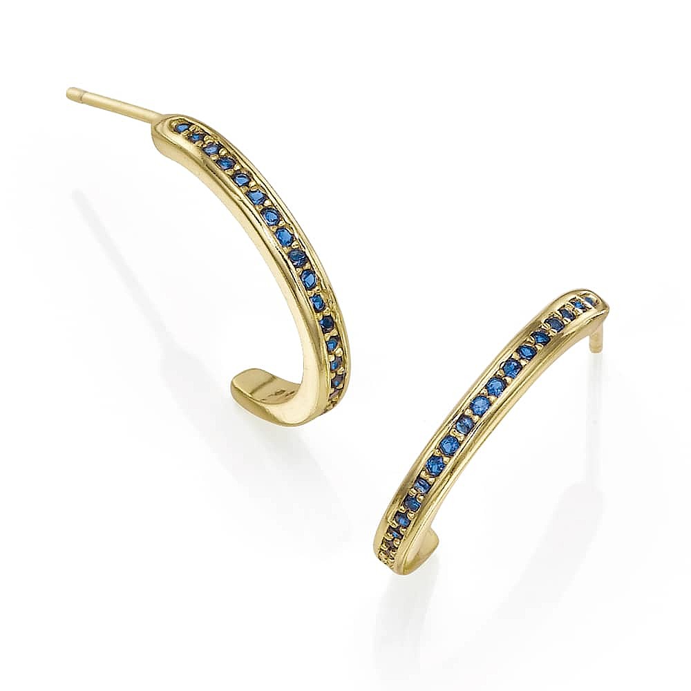 In The Groove Navy Hoop Earrings