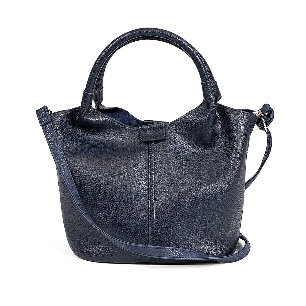 Navy For Now Vegan Leather Mini Tote Bag