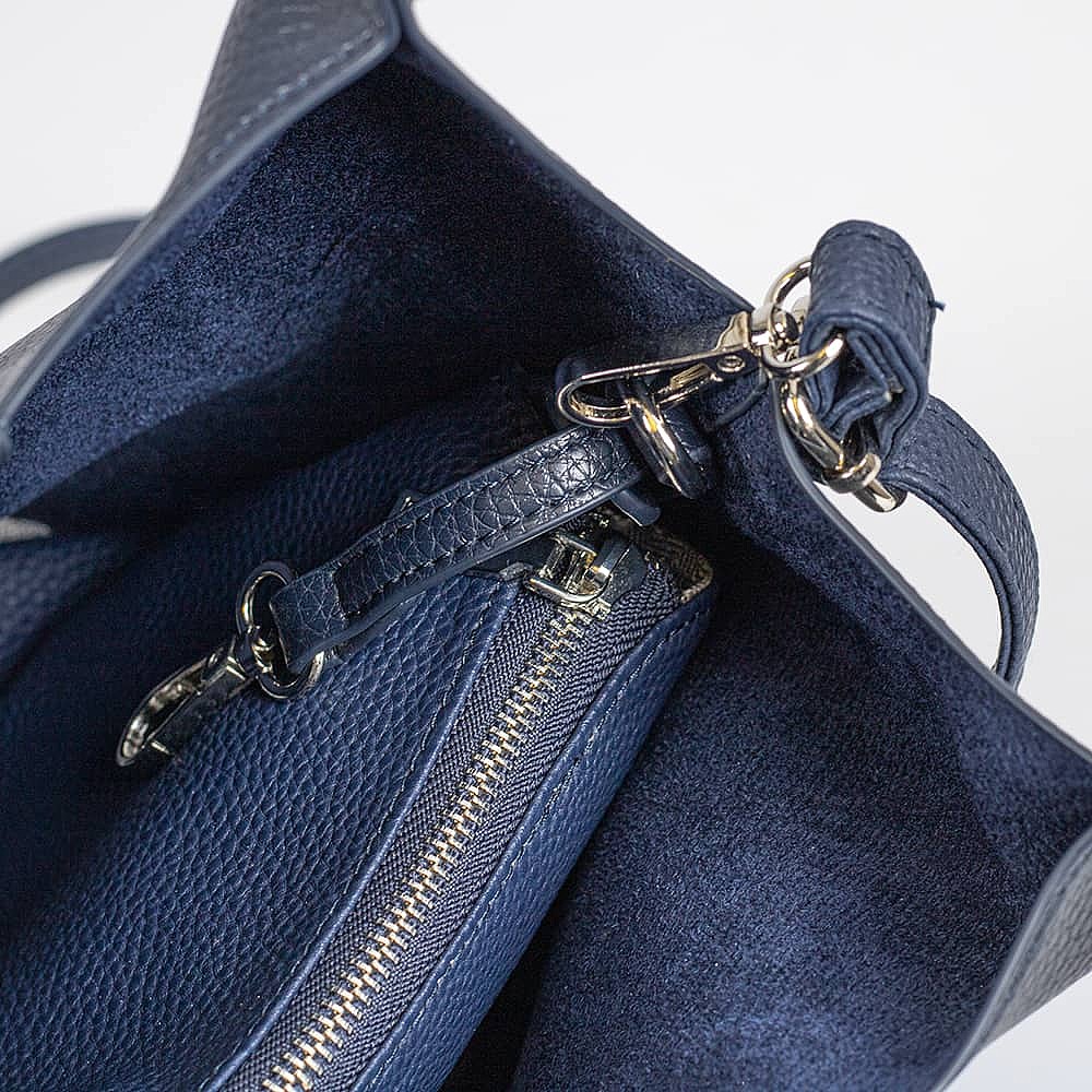 Navy For Now Vegan Leather Mini Tote Bag
