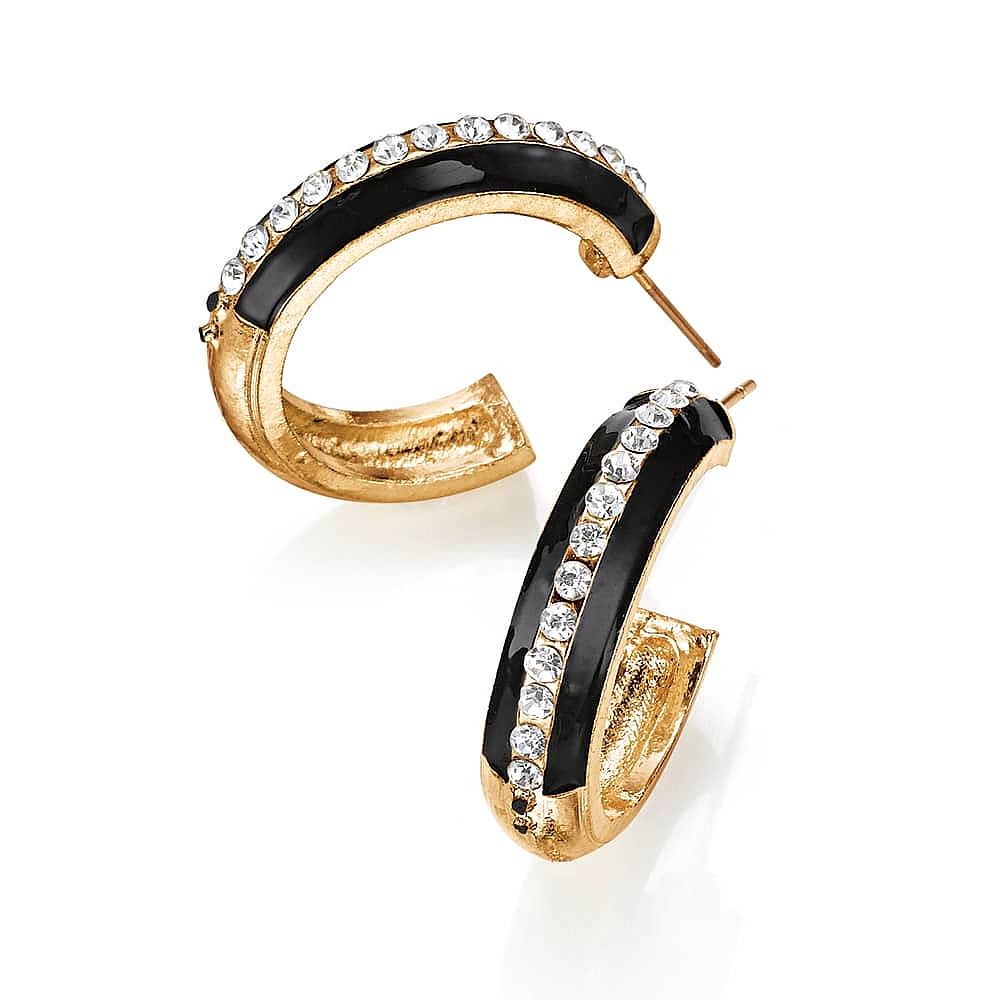 Bold In Black Hoop Earrings