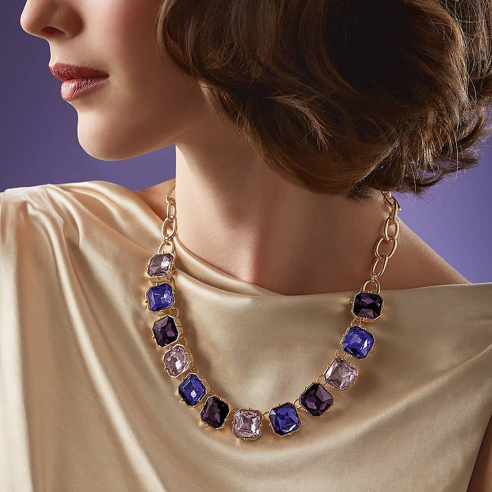 Penchant For Purple Crystal Necklace 