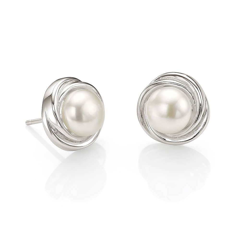 Promise of Pearl Silver Stud Earrings