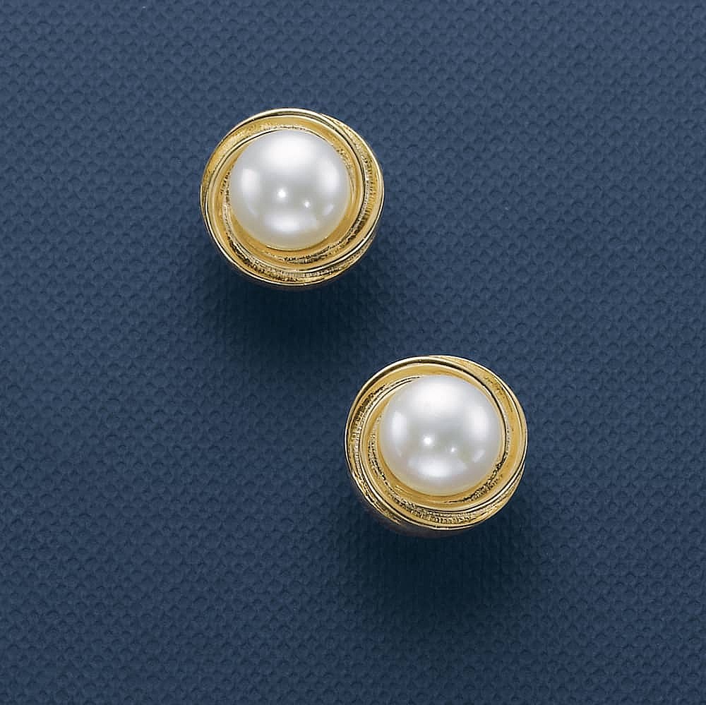 Promise of Pearl Gold-Plated Stud Earrings