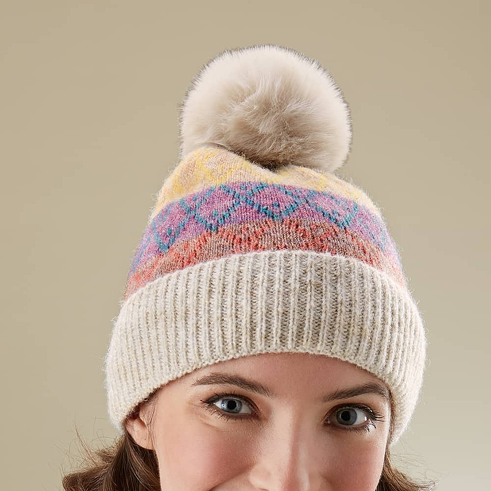 Festive Fairisle Pompom Hat