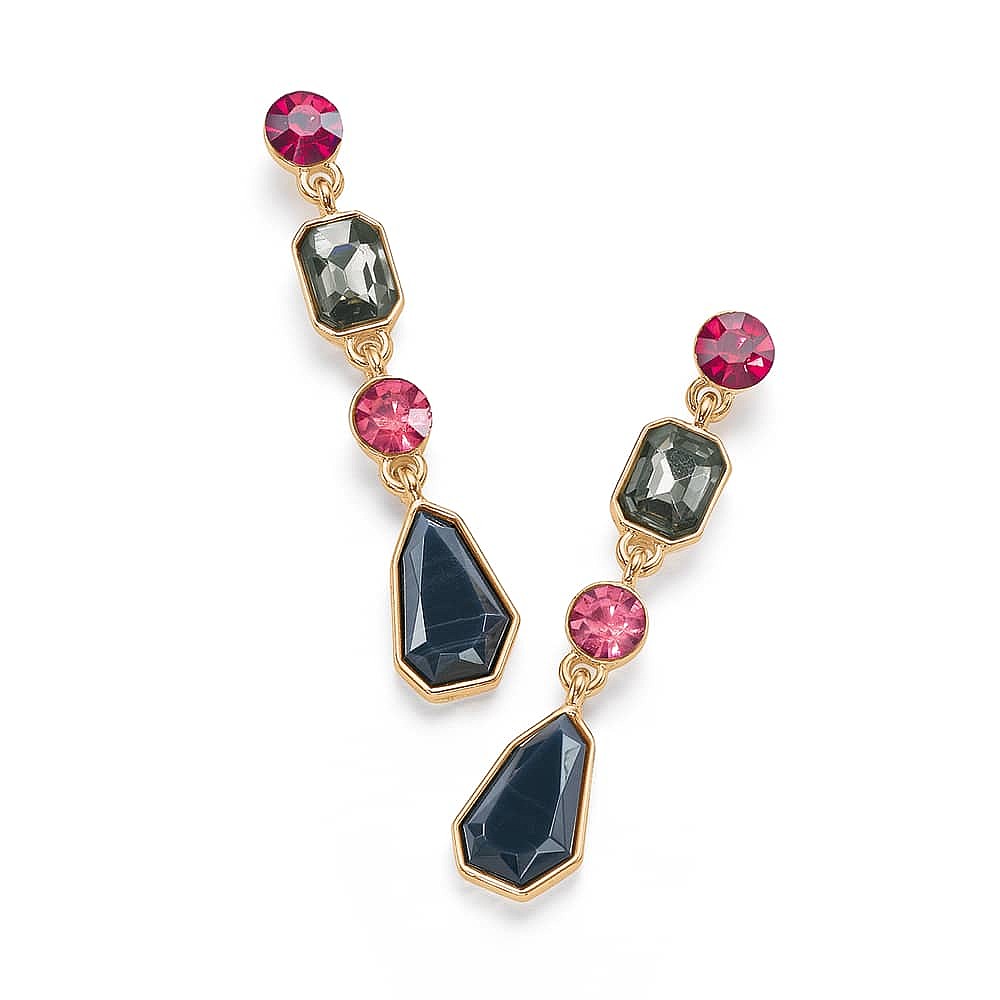 Plum Position Crystal Earrings