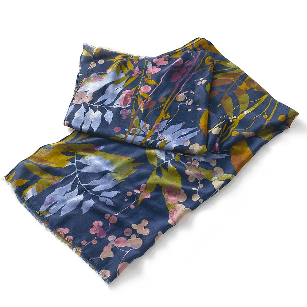 Bold In Blue Floral Scarf