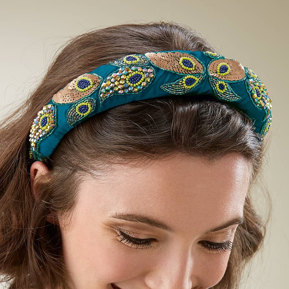Polished Peacock Headband