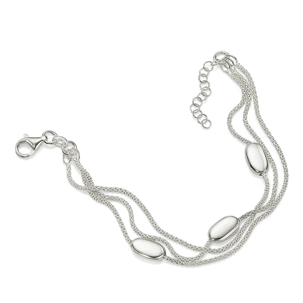 Pebbled Paths Silver Bracelet
