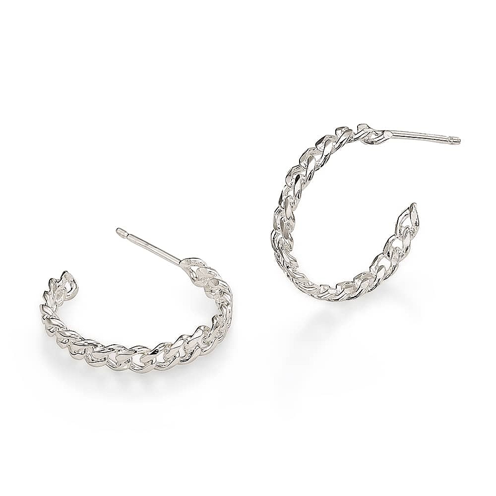 Curb Appeal Silver Hoop Earrings