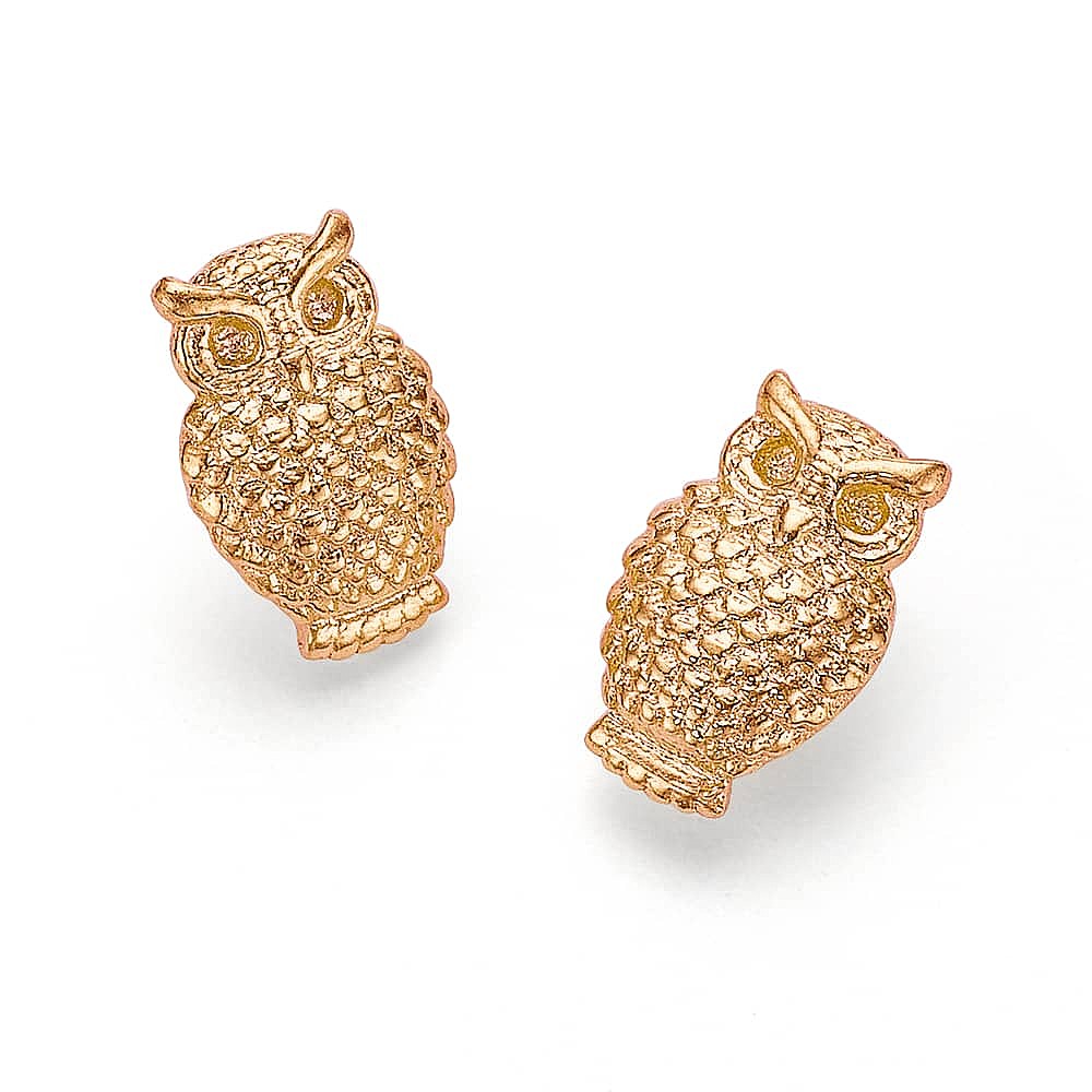 Owl In Good Time Stud Earrings