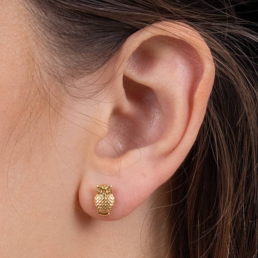 Owl earrings studs sale