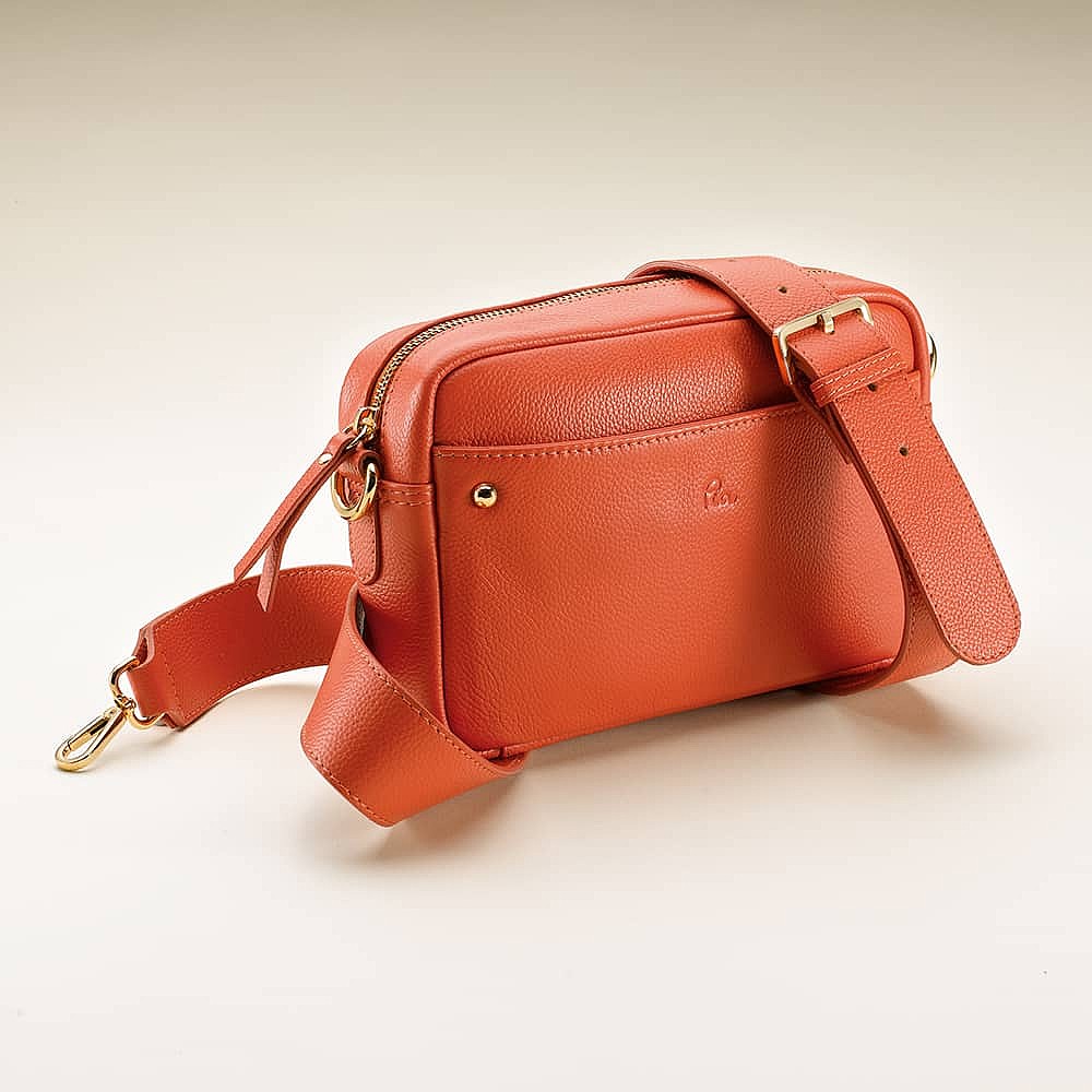 Orange Go Lightly Leather Cross-Body Bag