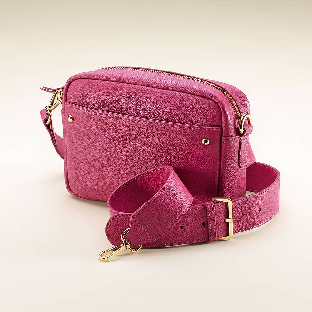 Fuchsia Go Lightly Leather Cross-Body Bag