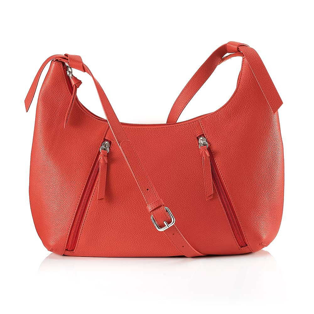 Colour Me Coral Leather Shoulder Bag