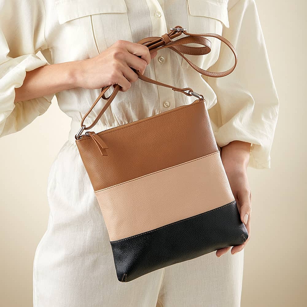 Shades of Chic Leather Cross-Body Bag