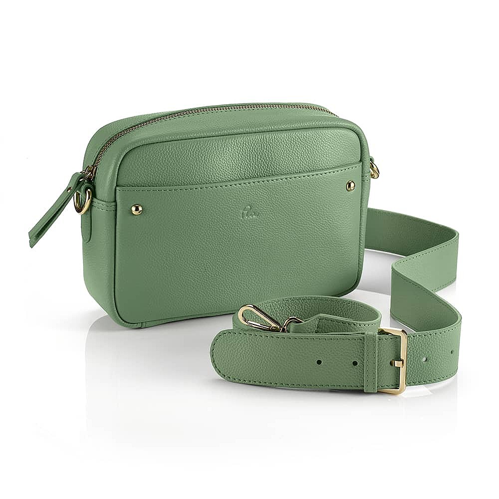 Sage Go Lightly Leather Cross-Body Bag