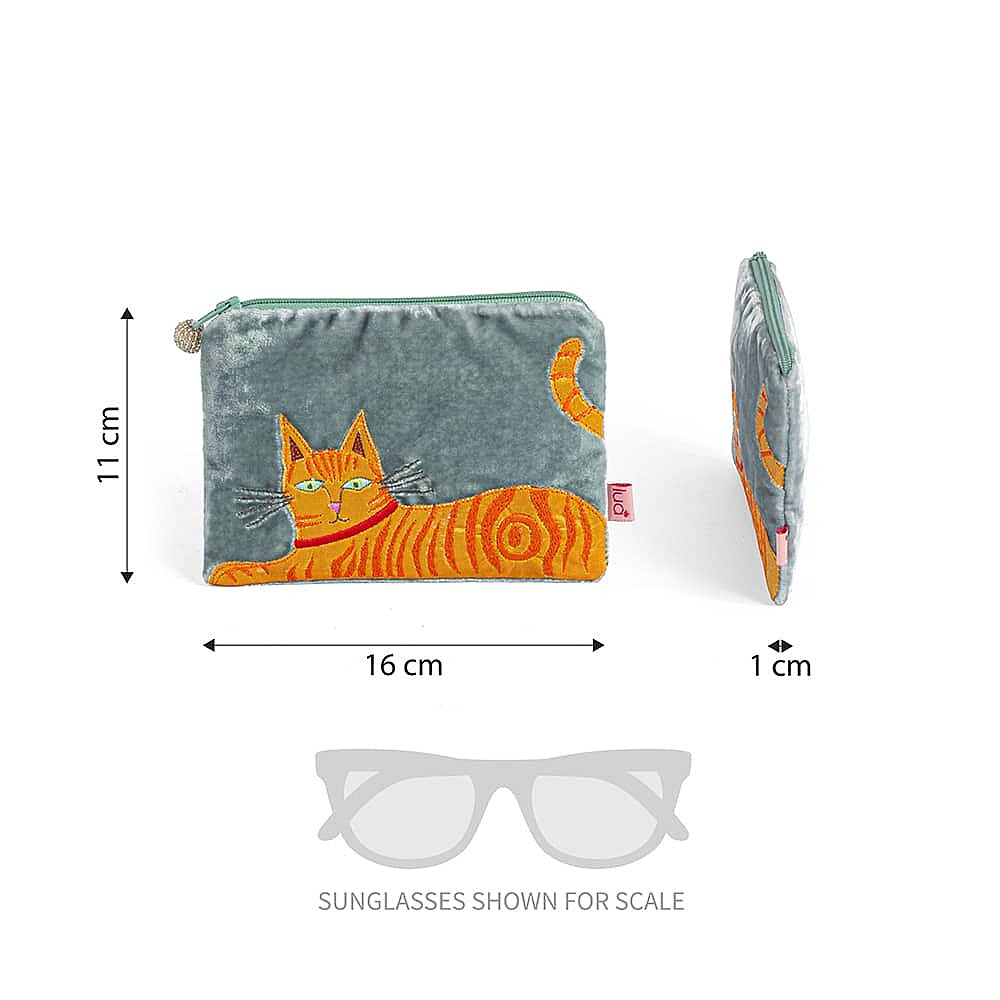 Cosy Cat Velvet Pouch