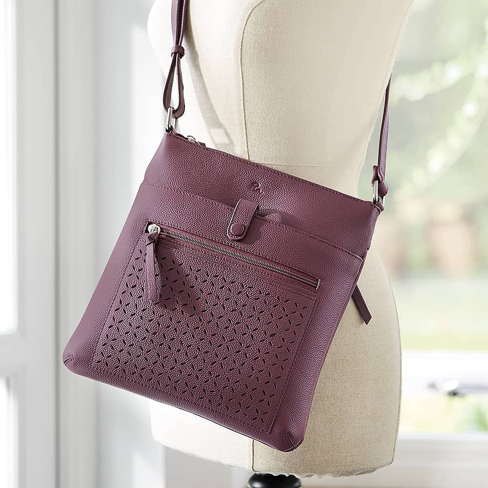 A Pinch of Plum Leather Cross-Body Bag