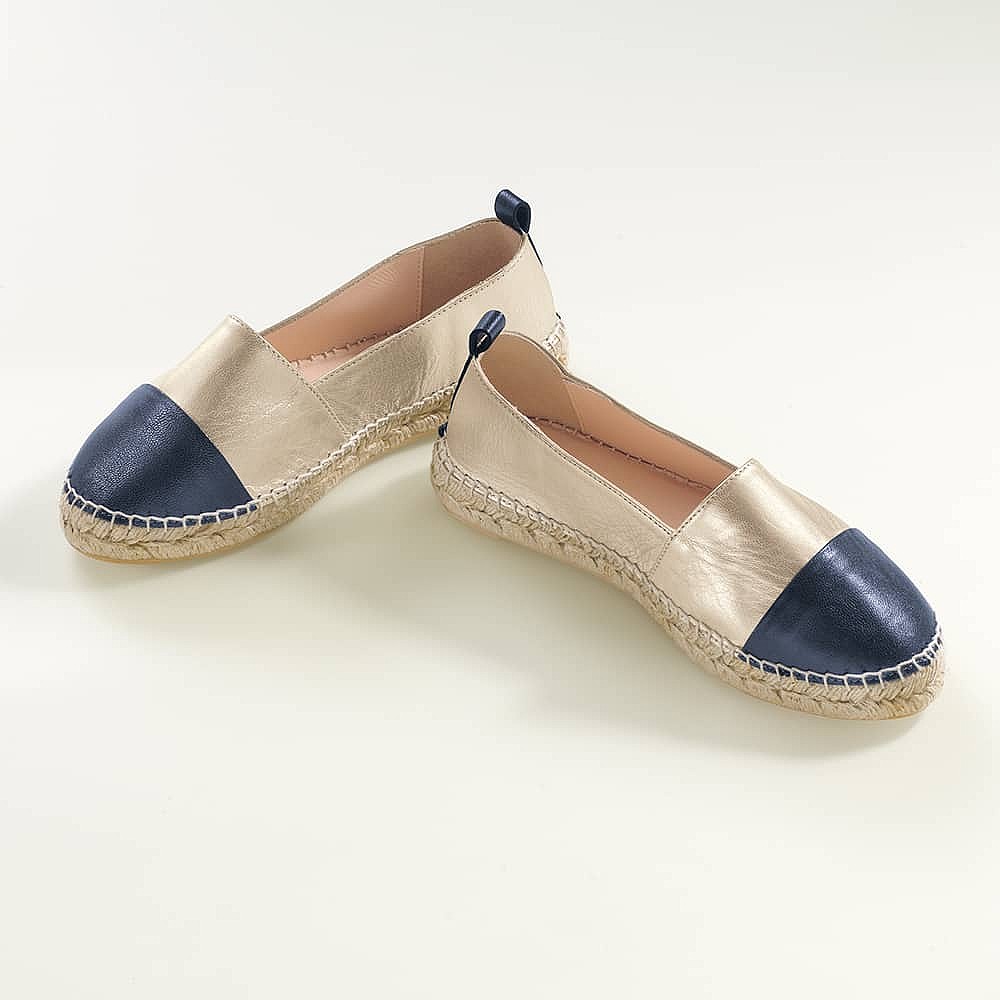 Paved with Gold Leather Espadrilles 