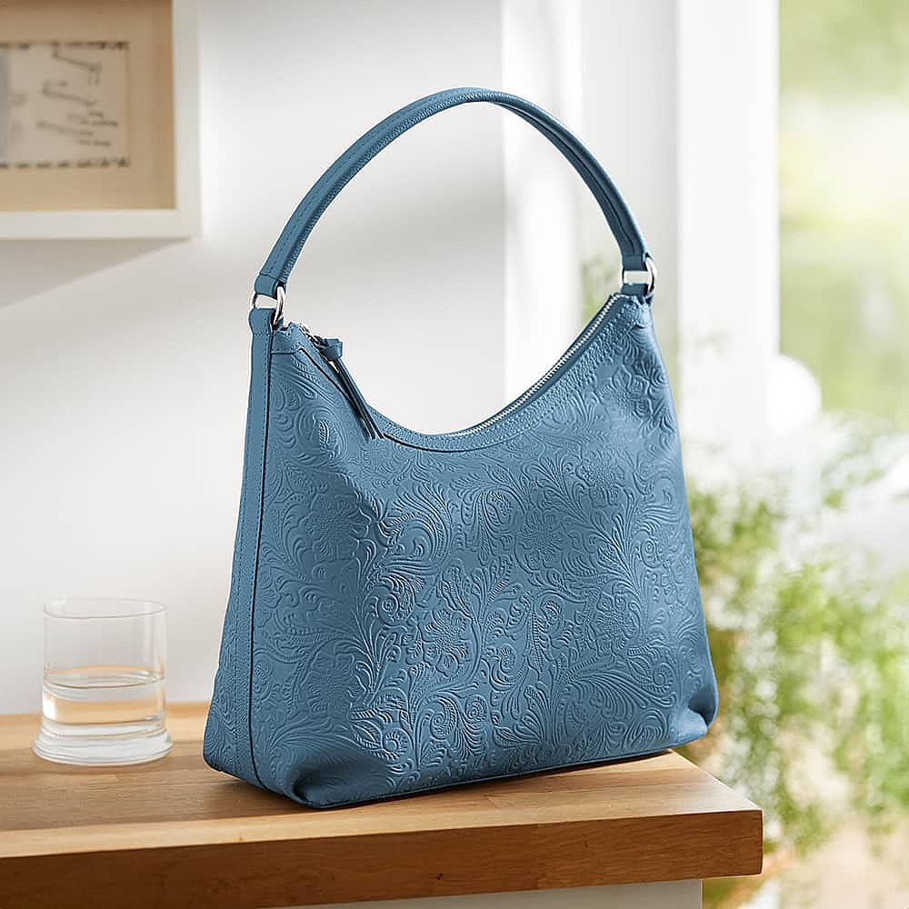 Blue Sky Bliss Leather Shoulder Bag